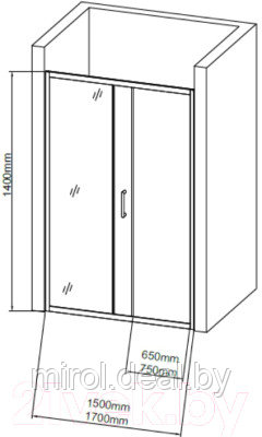 Стеклянная шторка для ванны Grossman GR-170/2 - фото 3 - id-p224160078