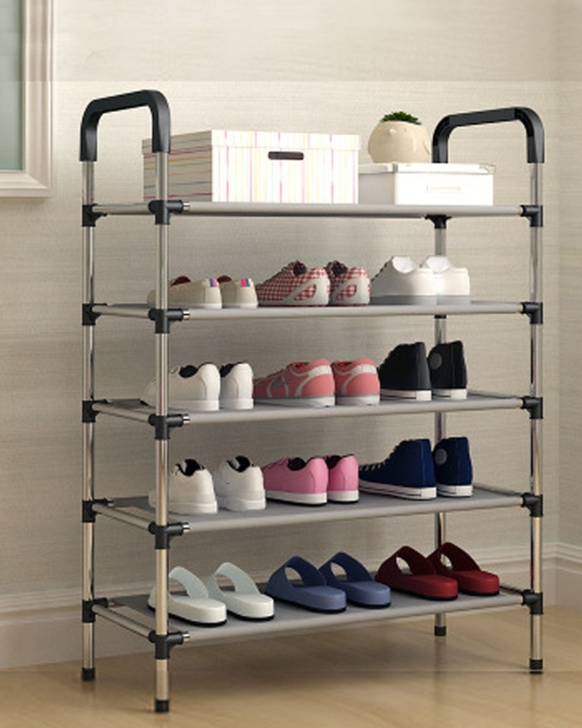 Полка для обуви металлическая Easy Shoe Rack / Этажерка / Обувница напольная 5 ярусов 110х55х30см. - фото 6 - id-p224166058