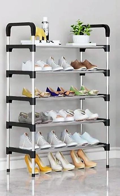 Полка для обуви металлическая Easy Shoe Rack / Этажерка / Обувница напольная 5 ярусов 110х55х30см. - фото 9 - id-p224166058