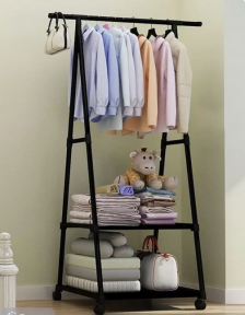 Вешалка передвижная напольная с полками Triangle clothes Rack 160х55х42 см. / Стойка для вещей, обуви на - фото 1 - id-p224166049