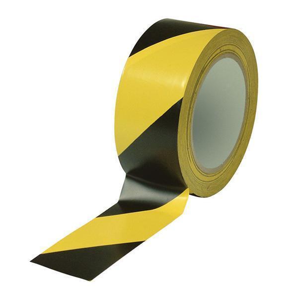 Виниловая лента для разметки пола, жёлто-черная, 50мм х 33м - фото 1 - id-p224166096
