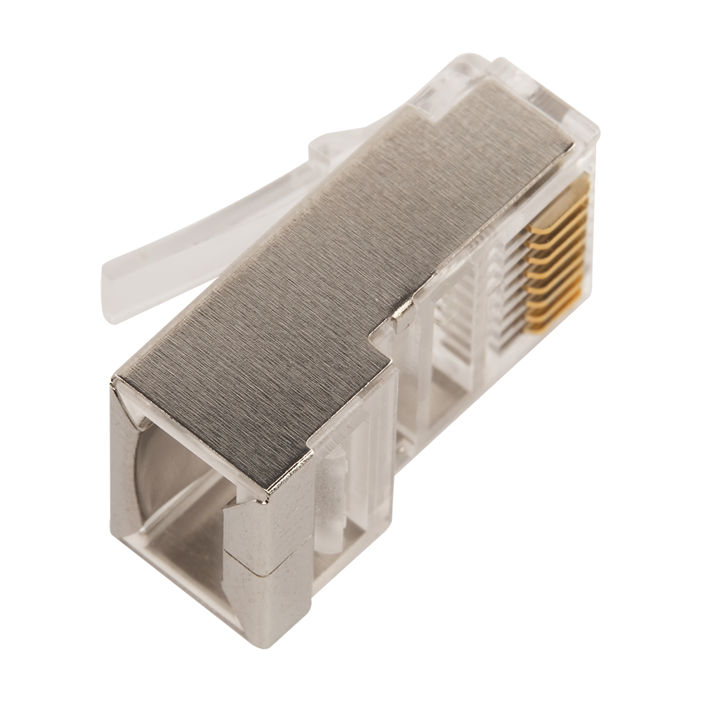 Коннектор RJ45 тип EZ, 8P8C, STP, Cat.5e, универсальный, со вставкой, покрытие 50 микрон,100 шт.