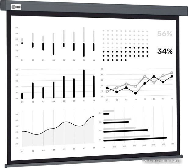 Проекционный экран CACTUS Wallscreen 180x180 CS-PSW-180X180-SG