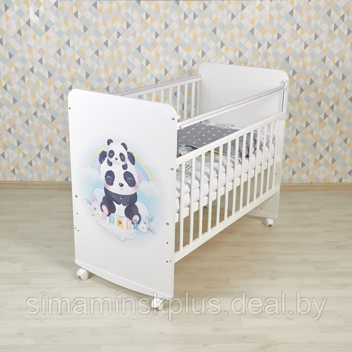 Кроватка детская Фея 702 Милые панды, белый - фото 3 - id-p224179165