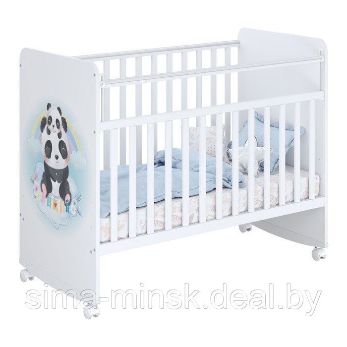 Кроватка детская Фея 702 Милые панды, белый - фото 1 - id-p224179518