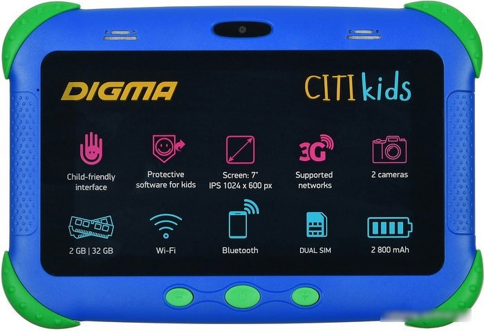 Планшет Digma CITI Kids CS7216MG 32GB 3G (синий) - фото 3 - id-p216636455
