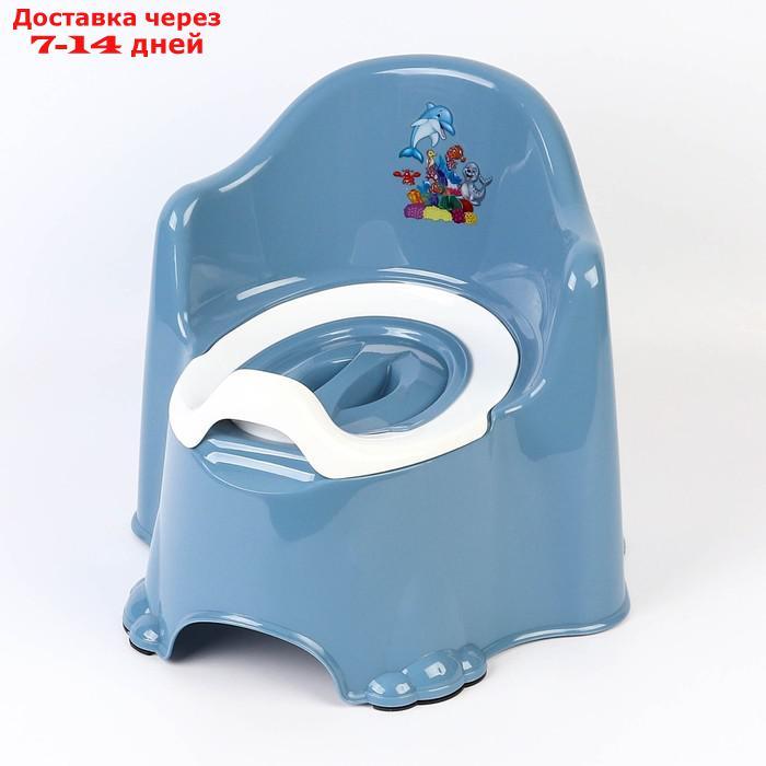 Горшок детский антискользящий "Комфорт" с крышкой, съёмная чаша, цвет голубой - фото 3 - id-p224146018
