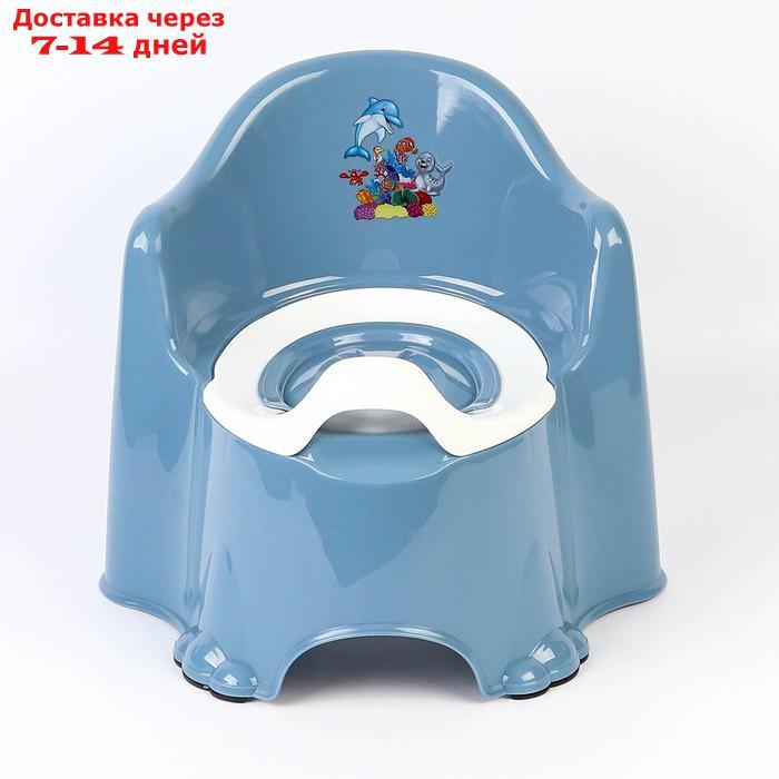 Горшок детский антискользящий "Комфорт" с крышкой, съёмная чаша, цвет голубой - фото 5 - id-p224146018