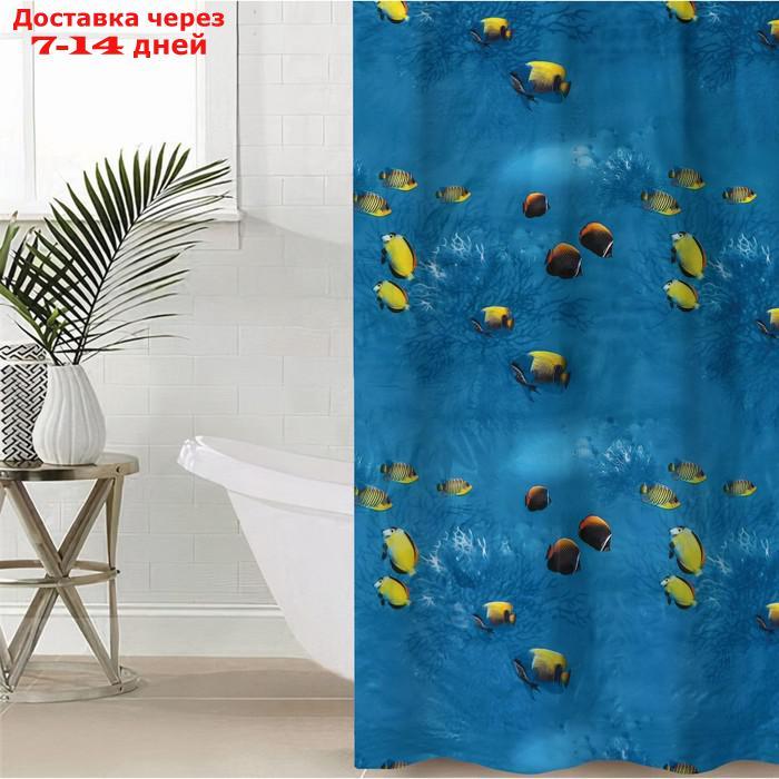 Штора для ванной комнаты Доляна "Рыбки", 180×180 см, EVA - фото 1 - id-p224150696