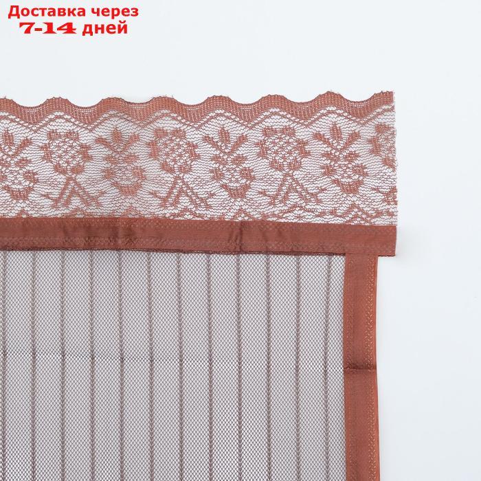 Сетка антимоскитная для дверей, 90 × 210 см, на магнитах, цвет коричневый - фото 4 - id-p224148463