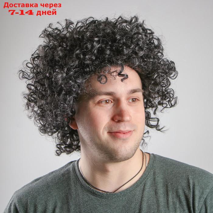 Карнавальный парик "Объём", обхват головы 56-58, 120 г, цвет чёрный - фото 1 - id-p224150738