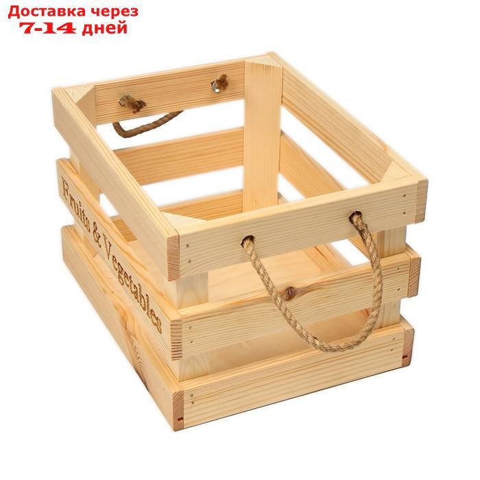 Ящик для овощей и фруктов, 40 × 30 × 25 см, деревянный - фото 3 - id-p224148589