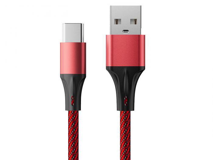 Аксессуар AccesStyle USB - Type-C 1m Red-Black AC30-F100M - фото 1 - id-p224101464