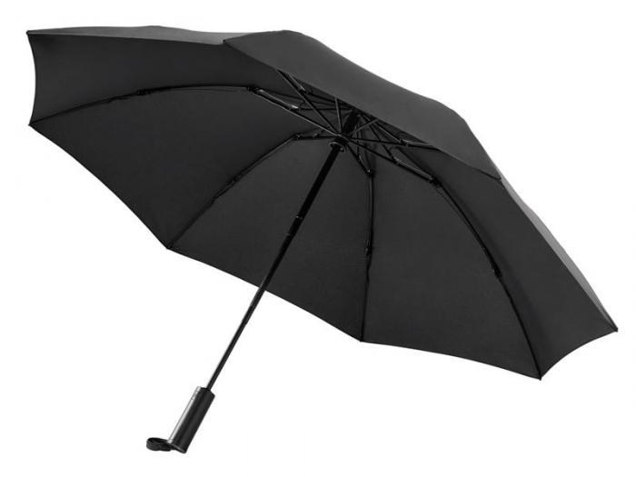 Мужской автоматический зонт Xiaomi Ninetygo Folding Reverse Umbrella черный однотонный складной классический - фото 1 - id-p224101594