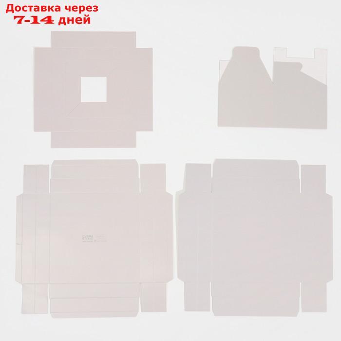 Коробка для цветов с вазой и PVC окнами складная "Серая", 16 х 23 х 16 см - фото 3 - id-p224150970
