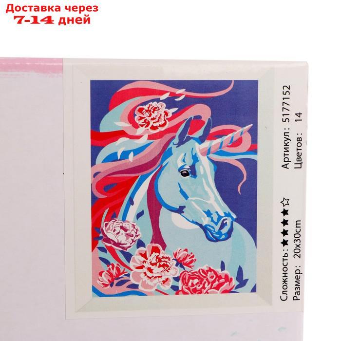 Картина по номерам на холсте с подрамником "Единорог в цветах", 30х20 см - фото 5 - id-p224146687