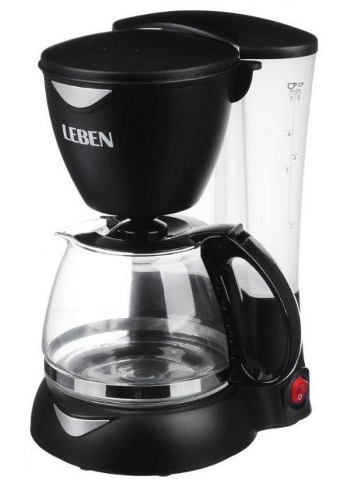 Капельная кофеварка LEBEN 286-024 черная электрокофеварка - фото 1 - id-p223771513