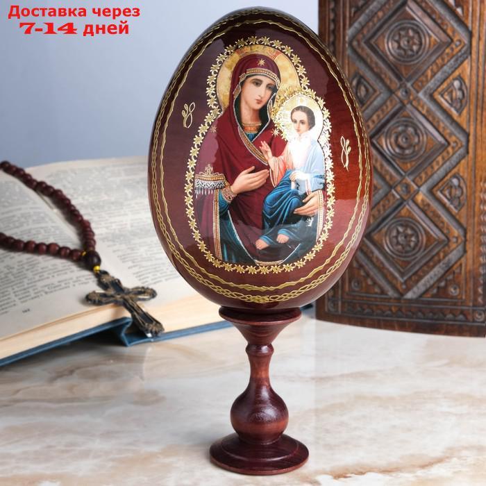 Сувенир Яйцо на подставке икона "Божья Матерь Иверская" - фото 1 - id-p224151078