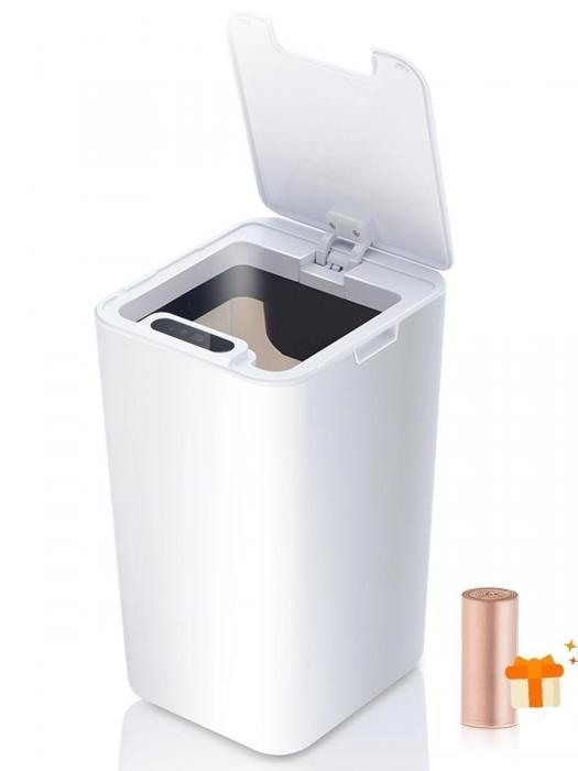 Умное сенсорное бесконтактное мусорное ведро NS28 белая урна для офиса дома кухни туалета с крышкой - фото 3 - id-p224144520