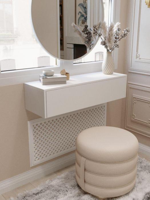 Туалетный гримерный консольный столик NS28 белая тумба подвесная трюмо стол для макияжа - фото 3 - id-p224144535