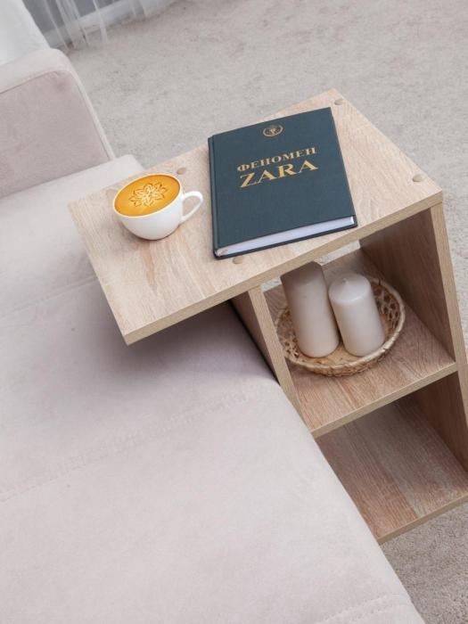 Придиванный столик журнальный приставной стол NS44 бежевый деревянный кофейный чайный из дерева в гостиную - фото 9 - id-p224144536