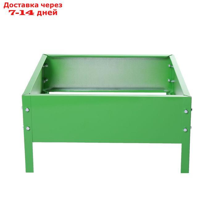Клумба оцинкованная, 50 × 50 × 15 см, ярко-зелёная, "Квадро", Greengo - фото 7 - id-p224149822