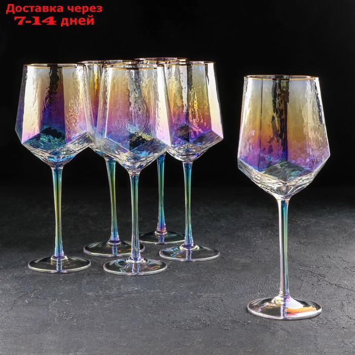 Набор бокалов для вина "Дарио", 500 мл, 7,3×25 см, 6 шт, цвет перламутр - фото 2 - id-p224151106