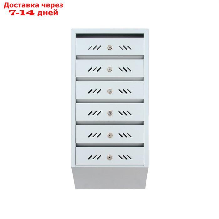 Ящик почтовый многосекционный, 6 секций, с задней стенкой, серый - фото 2 - id-p224149848