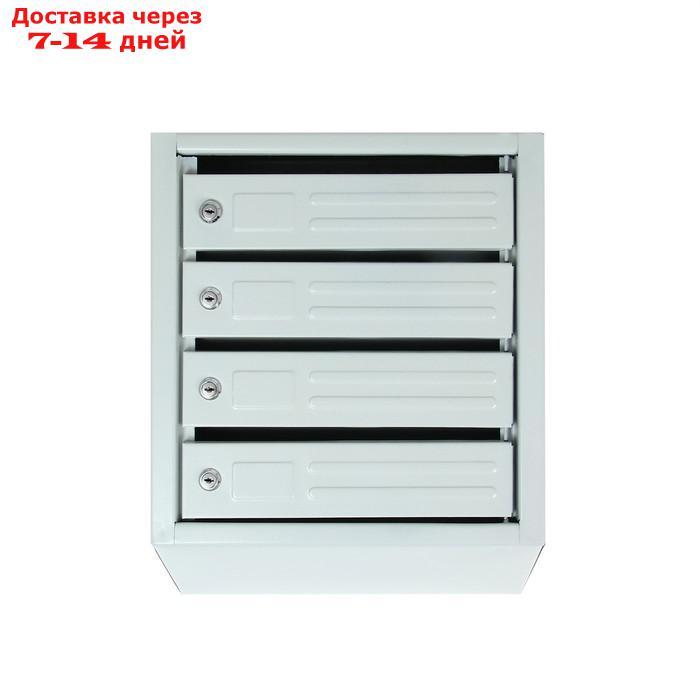 Ящик почтовый многосекционный, 4 секций, с задней стенкой, серый - фото 2 - id-p224149850
