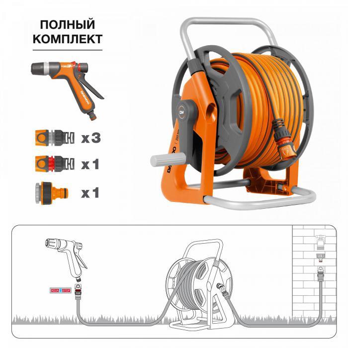 Катушка со шлангом 20м и набором для полива DAEWOO DWR 1121 - фото 2 - id-p223865155