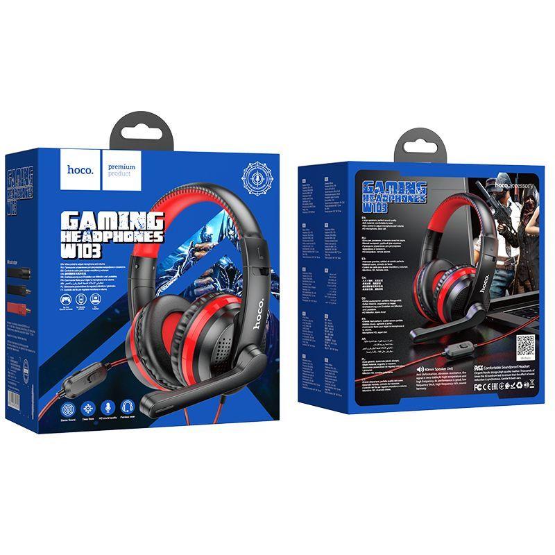 Игровые наушники HOCO W103 MAGIC TOUR GAMING HEADPHONES, 741622 RED - фото 3 - id-p224185762