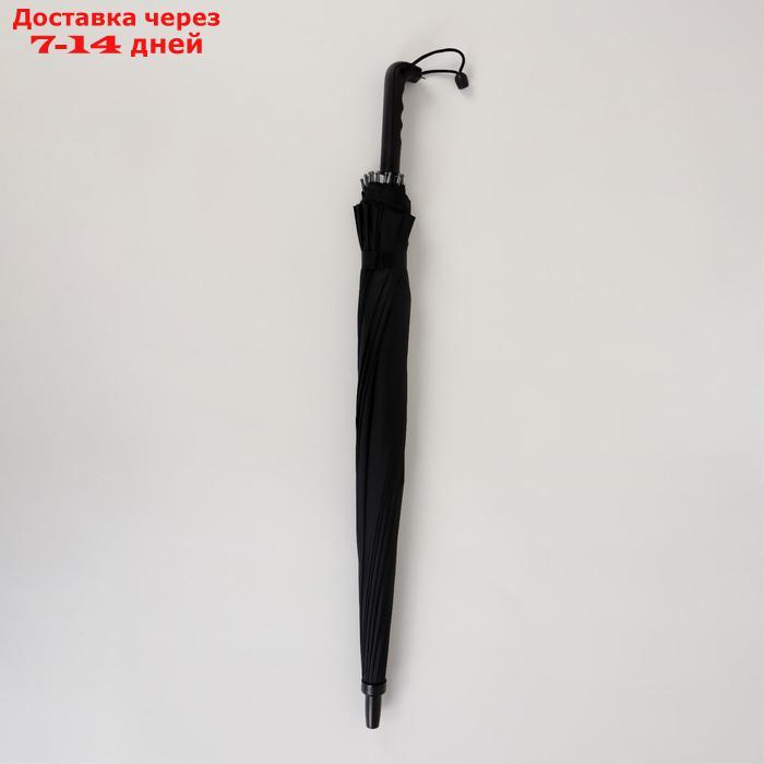 Зонт - трость полуавтоматический, 16 спиц, R = 48 см, цвет чёрный - фото 5 - id-p224147509