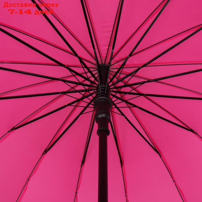 Зонт - трость полуавтоматический "Однотонный", 16 спиц, R = 48 см, цвет МИКС - фото 4 - id-p224147510