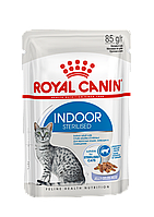 Royal Canin Indoor Sterilised влажный корм (кусочке в желе) для взрослых кошек, 85г., (Австрия)