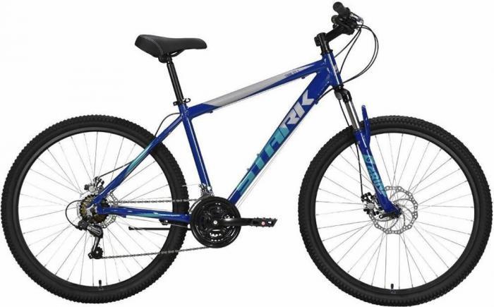 Горный велосипед взрослый скоростной хардтейл мужской алюминиевый 27.5 дюймов STARK Tank 27.1 D синий 16 рама - фото 2 - id-p223903528