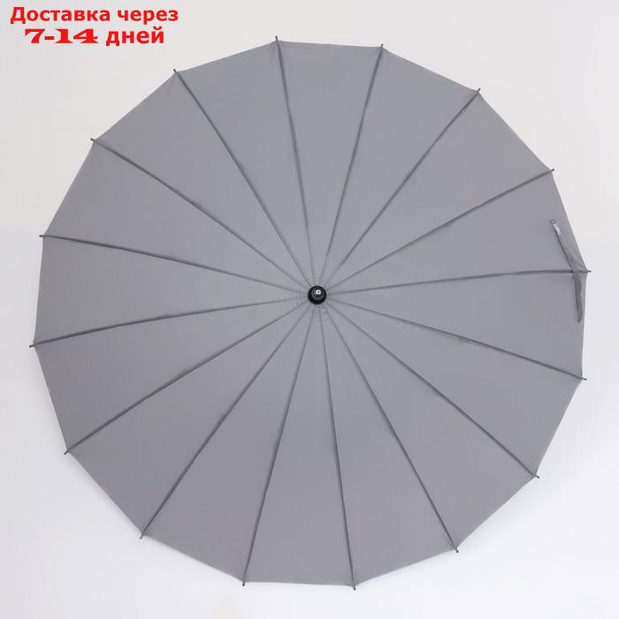 Зонт - трость полуавтоматический "Однотонный", 16 спиц, R = 48 см, цвет МИКС - фото 2 - id-p224147511