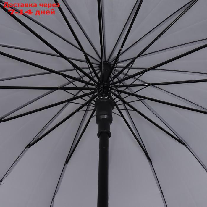 Зонт - трость полуавтоматический "Однотонный", 16 спиц, R = 48 см, цвет МИКС - фото 3 - id-p224147511