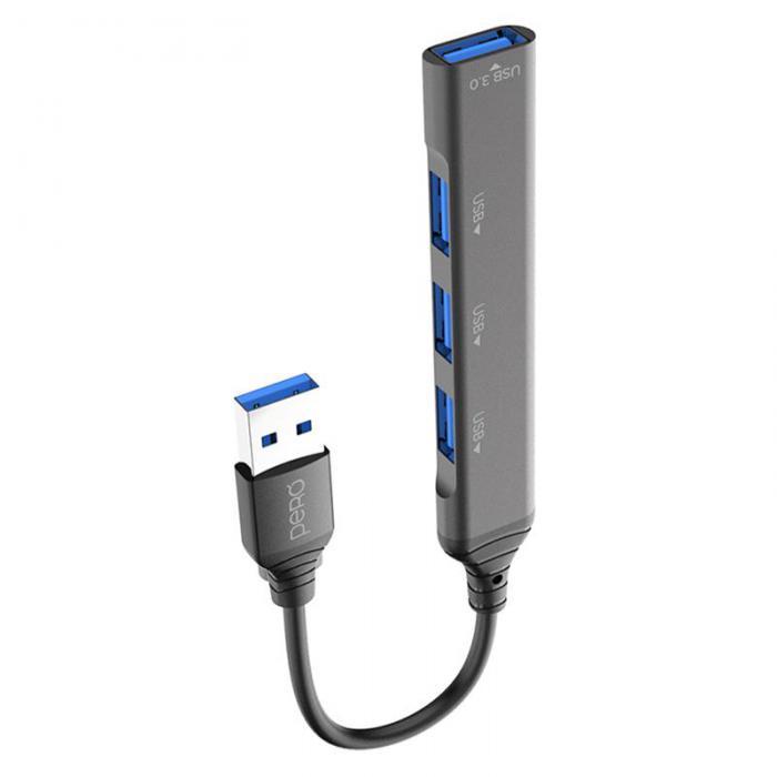 Хаб USB Pero MH01 USB-A - USB 3.0+3xUSB 2.0 Grey MH01GR - фото 1 - id-p223961672