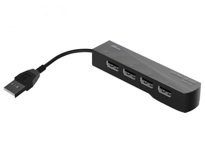 Хаб USB Ritmix CR-2406 USB 4-ports Black - фото 1 - id-p223665125