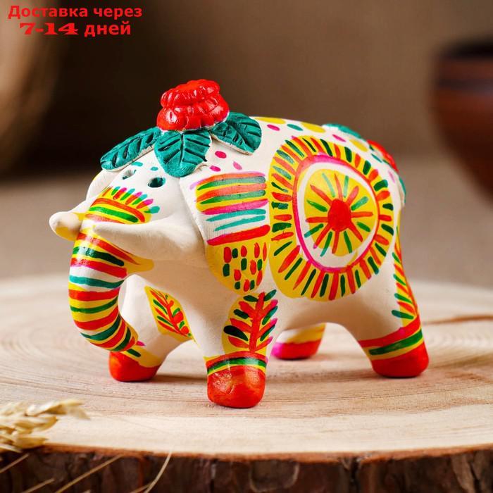 Филимоновская игрушка "Слон" 10 см - фото 1 - id-p224150213