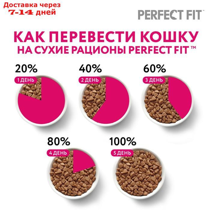 Сухой корм для кошек Perfect Fit для здоровой кожи и шерсти, индейка, 650 г - фото 5 - id-p224151373