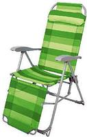 Лежак для пляжа NIKA Кресло-шезлонг с подножкой складное зеленый К3/З