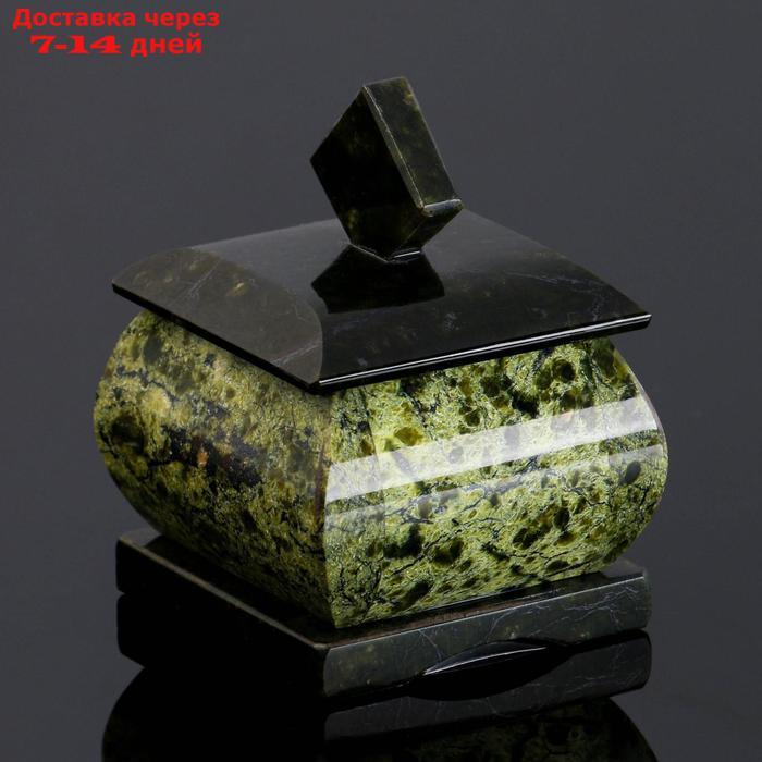 Шкатулка "Малый ларчик", 5х5х6 см, натуральный камень змеевик - фото 4 - id-p224150351