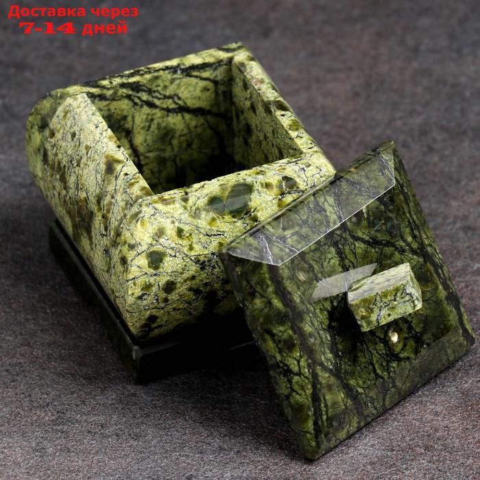 Шкатулка "Малый ларчик", 5х5х6 см, натуральный камень змеевик - фото 7 - id-p224150351