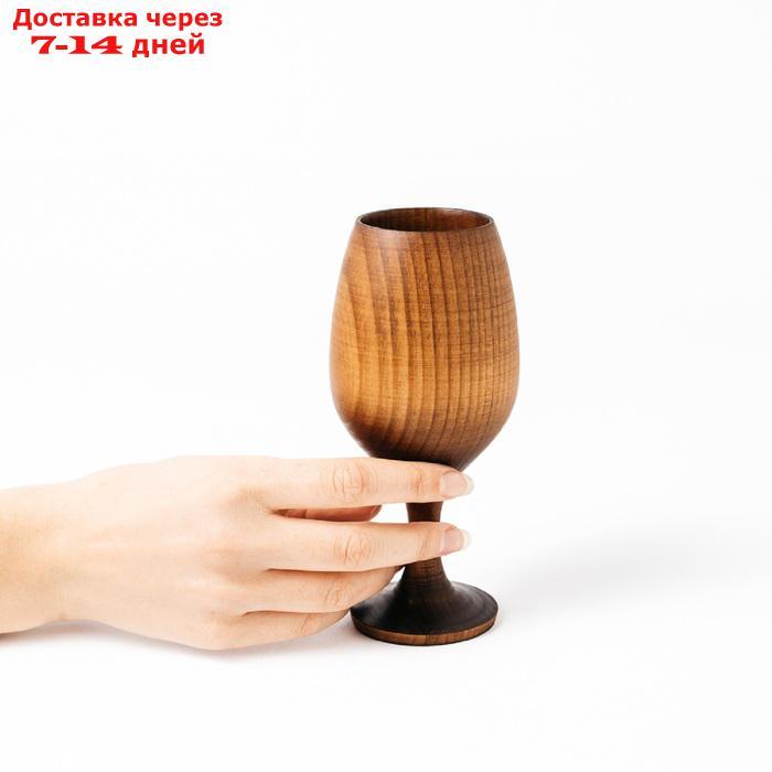 Бокал для вина из натурального кедра Magistro, 16,5×7 см, цвет шоколадный - фото 3 - id-p224148174