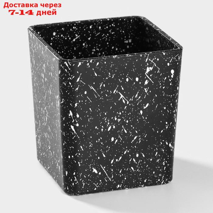Набор столовых приборов "Мрамор чёрный", 1,2 мм, 24 предмета, на подставке - фото 8 - id-p224148212
