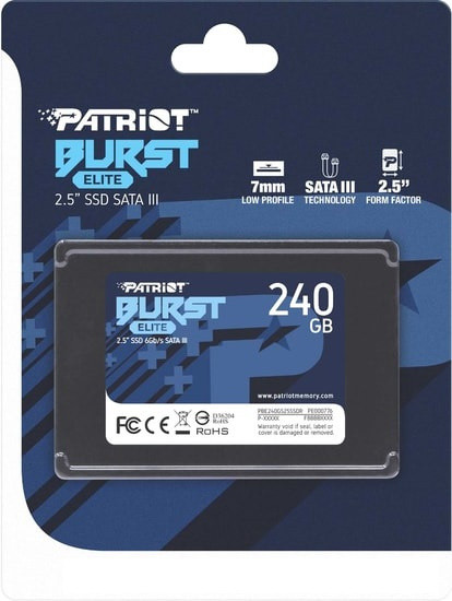 SSD Patriot Burst Elite 240GB PBE240GS25SSDR - фото 1 - id-p194259922