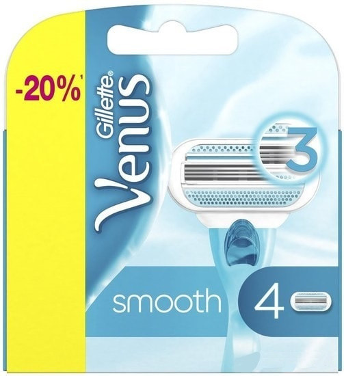 Сменные кассеты для бритья Gillette Venus Smooth (4 шт) - фото 1 - id-p194259925
