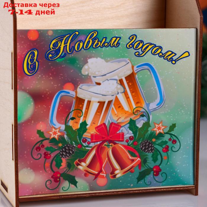 Ящик под пиво "С Новым годом!" кружки пива - фото 4 - id-p224150429