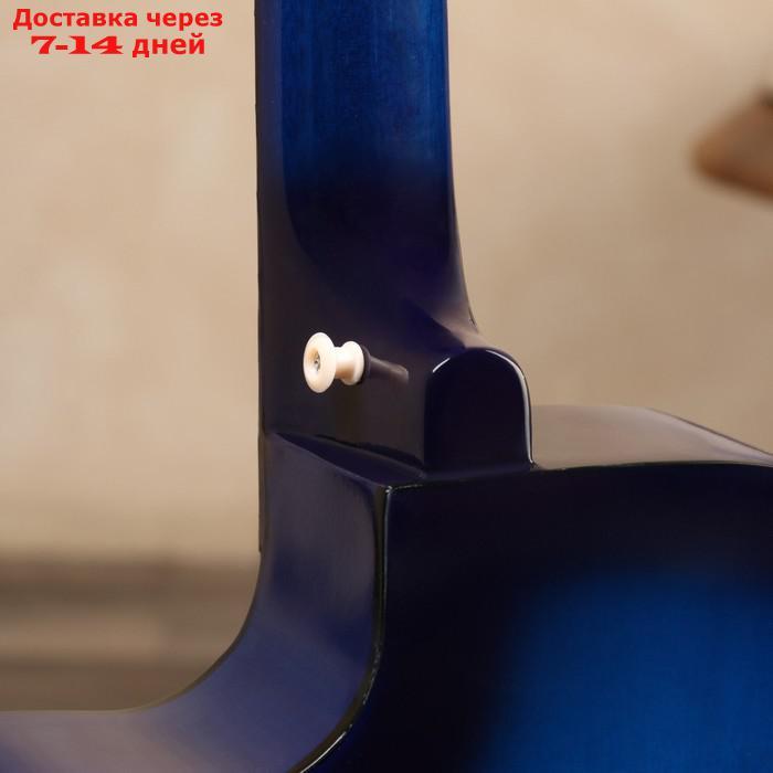 Гитара акустическая, цвет синий, 97см, с вырезом - фото 3 - id-p224150480